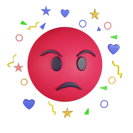 Angry Emoji 3 D Icon Contains PNG BLEND GLTF And OBJ Files 3D Icon