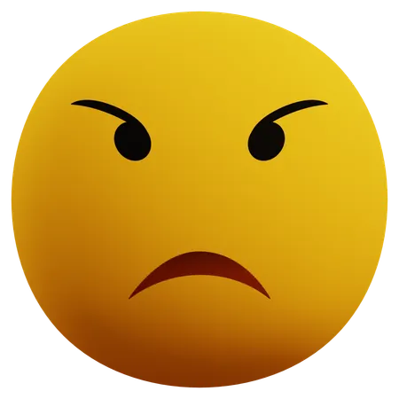 Angry Emoticon  3D Icon
