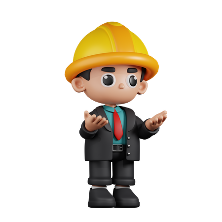Angry Engineer  3D Illustration
