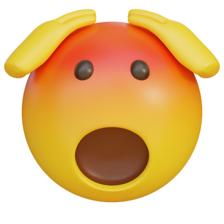 Angry Expression With Open Mouth And Hands On Head Emoji  3D Icon