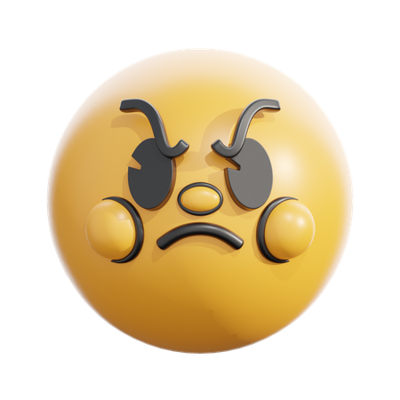 Angry face  3D Icon