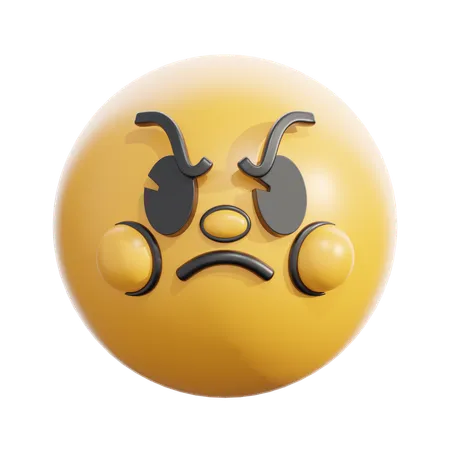 Angry face  3D Icon