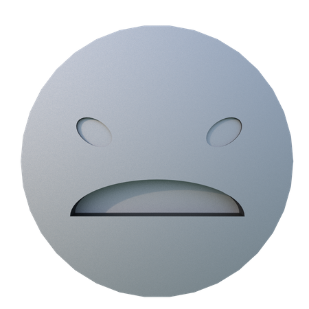 Angry Face  3D Illustration