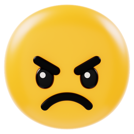 Angry Face  3D Icon