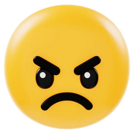 Angry Face  3D Icon