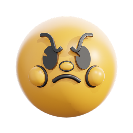 Angry face  3D Icon