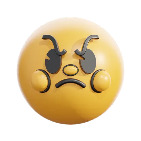 Angry face  3D Icon