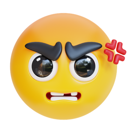 Angry Face  3D Icon