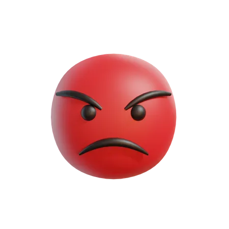 Angry Face  3D Icon