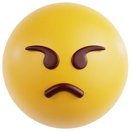 Angry Face  3D Icon