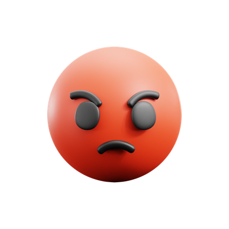 Angry Face  3D Icon