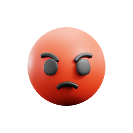 Angry Face  3D Icon