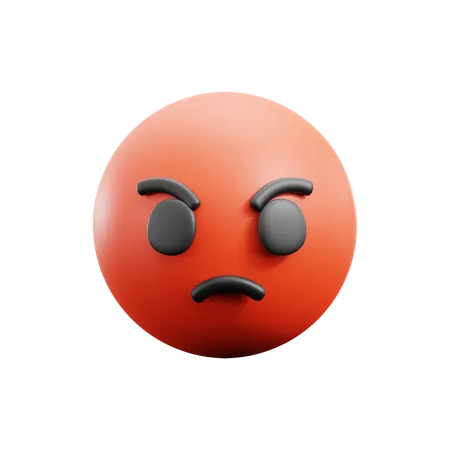 Angry Face  3D Icon