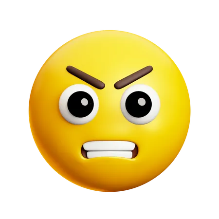 Angry Face  3D Icon