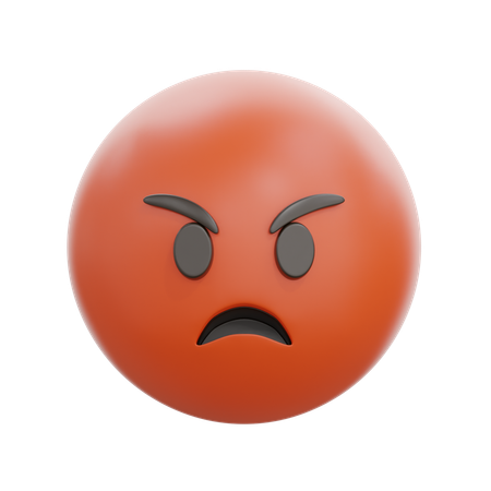 Angry Face  3D Icon