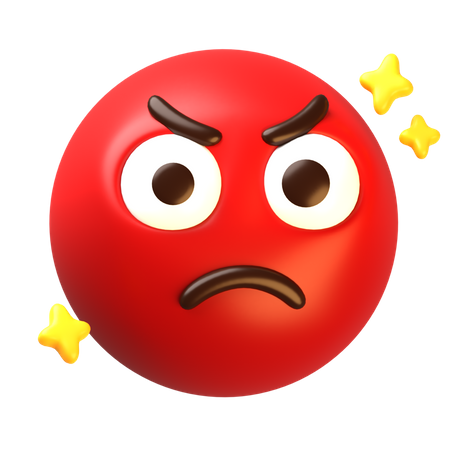 Angry Face  3D Icon