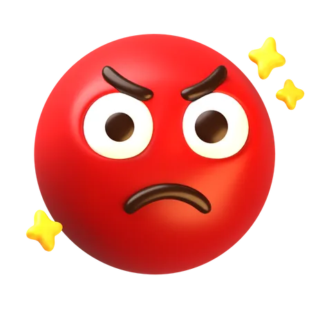 Angry Face  3D Icon