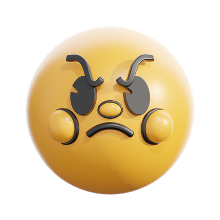 Angry face  3D Icon