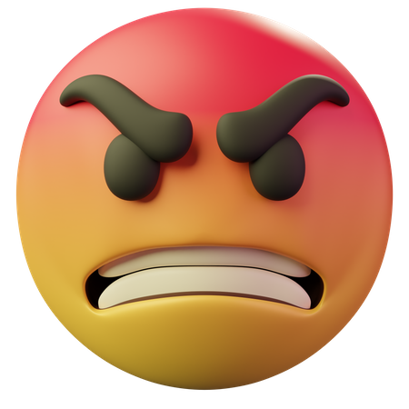 Angry Face 3D Illustration