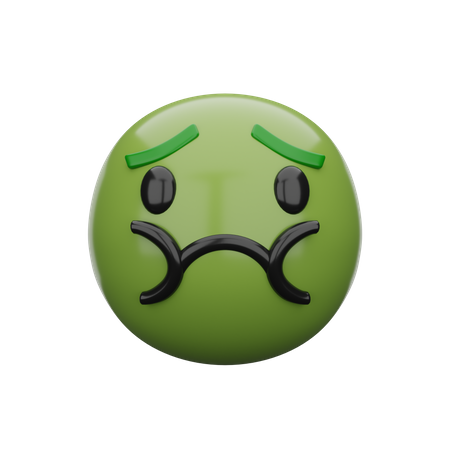Angry Face  3D Illustration