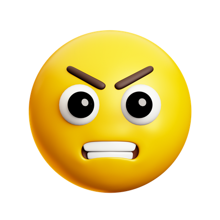 Angry Face  3D Icon