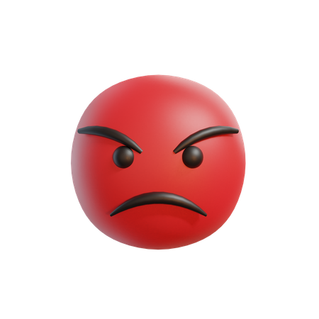 Angry Face  3D Icon