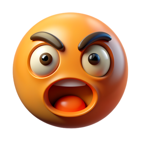 Angry face emoji  3D Icon