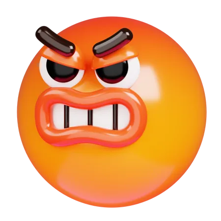 Angry Face Emoji  3D Icon