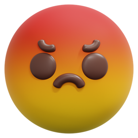 怒った顔の絵文字  3D Icon