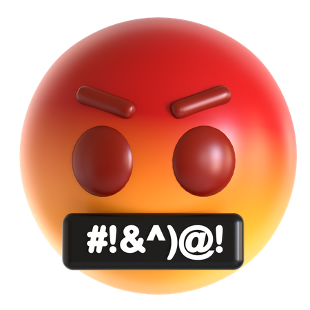 Angry Face Emoji  3D Icon