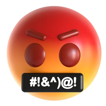 Angry Face Emoji  3D Icon