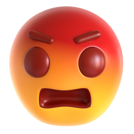 Angry Face Emoji  3D Icon