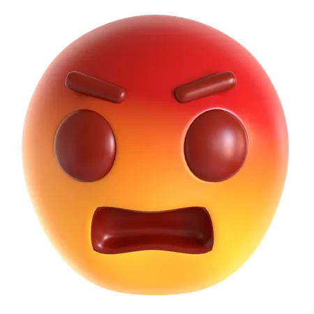 Angry Face Emoji  3D Icon