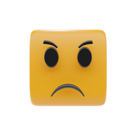 Angry Face Emoji  3D Icon