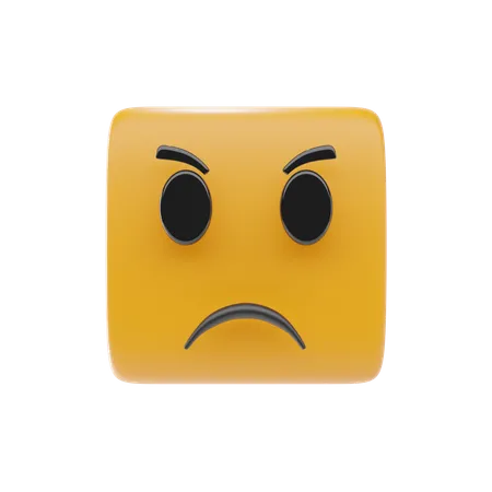 Angry Face Emoji  3D Icon