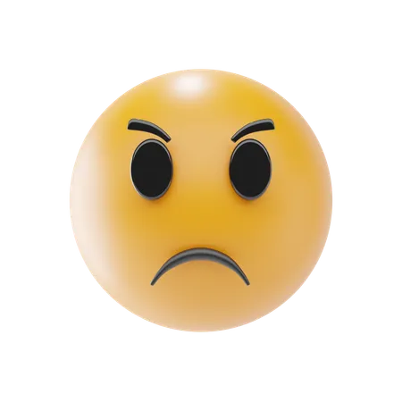 Angry Face Emoji  3D Icon