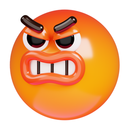 Angry Face Emoji  3D Icon