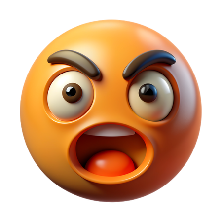 Angry face emoji  3D Icon