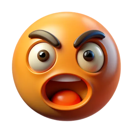 Angry face emoji  3D Icon