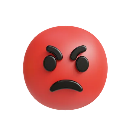 Angry face emoji  3D Icon