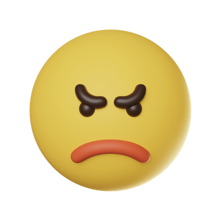 Angry Face Emoticon  3D Icon