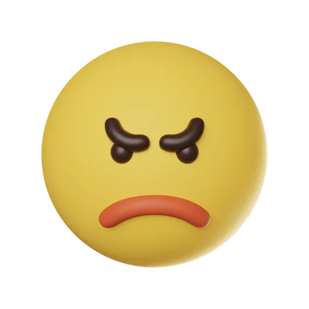 Angry Face Emoticon  3D Icon