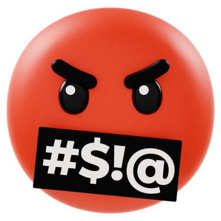 Angry Face With Bad Words  3D Icon