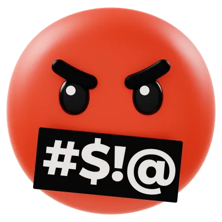 Angry Face With Bad Words  3D Icon