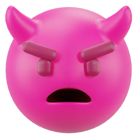 Angry Face with Horns  3D Icon