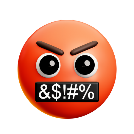 Angry Face With Say Harsh Words  3D Icon