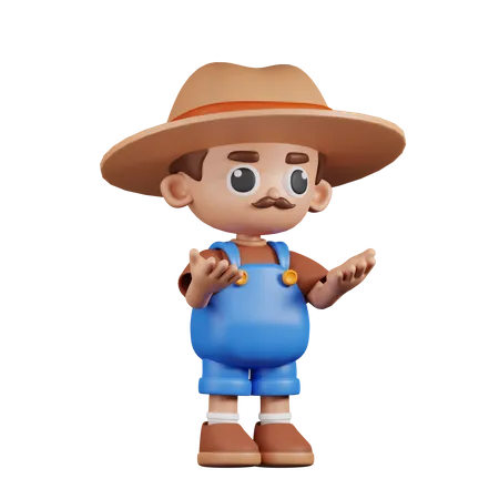 Angry Farmer  3D Illustration