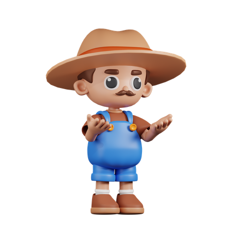 Angry Farmer  3D Illustration