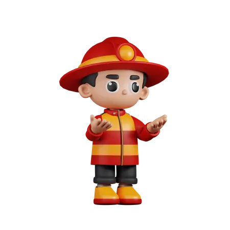 Angry Fireman  3D Illustration