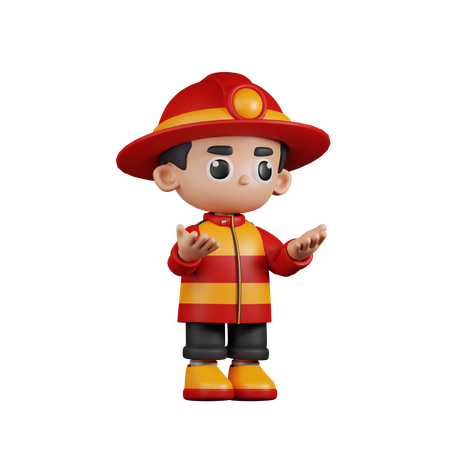 Angry Fireman  3D Illustration